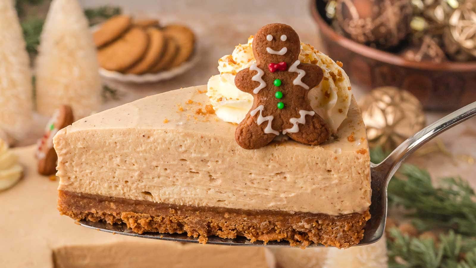 No Bake Gingerbread Cheesecake by Tessie's Table.