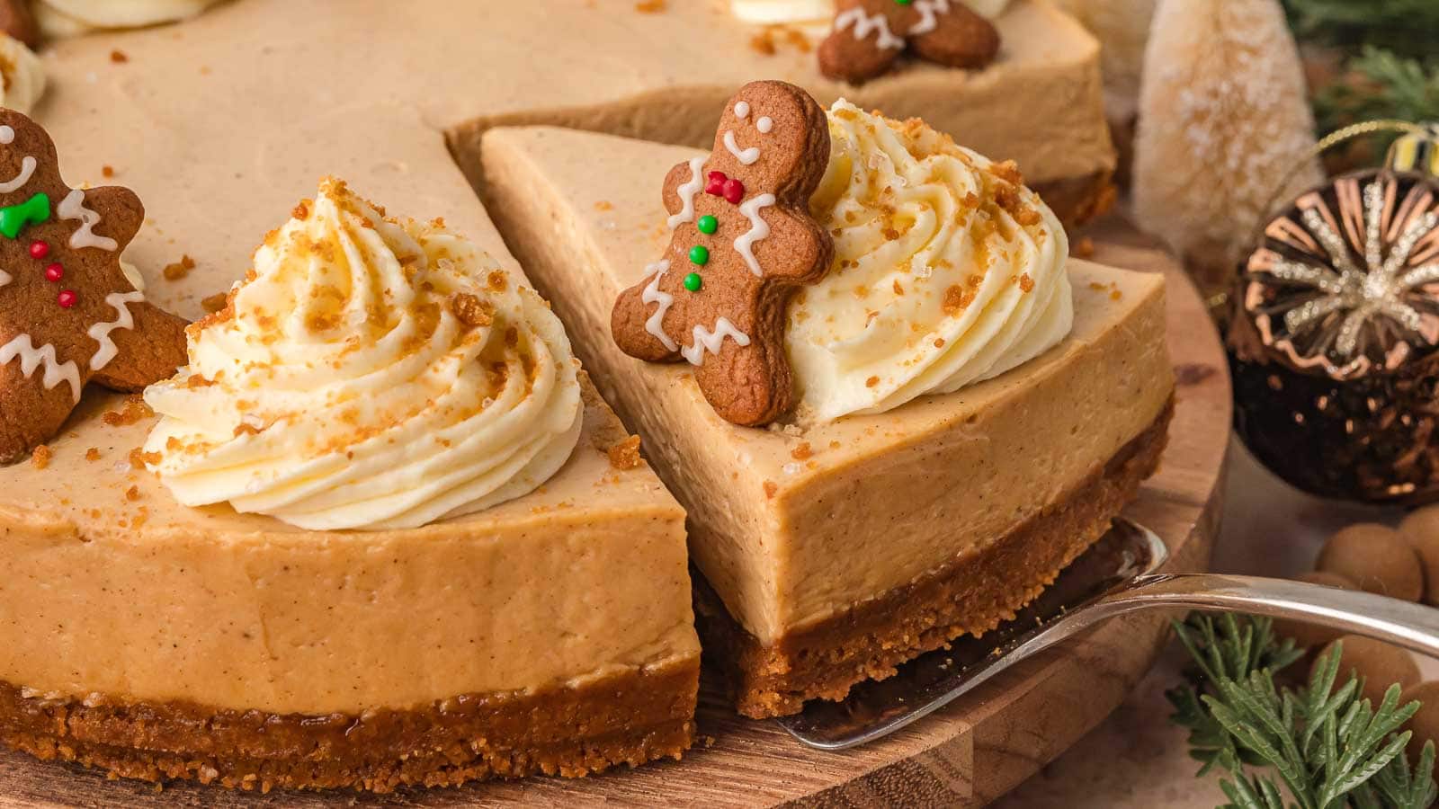 No Bake Gingerbread Cheesecake by Tessie's Table.