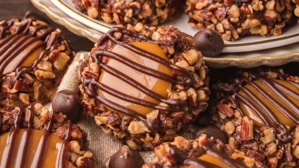 Turtle Thumbprint Cookies by Tessie's Table.