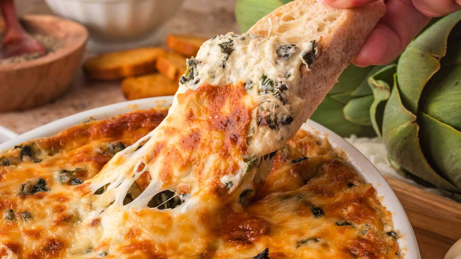 Baked Spinach Artichoke Dip By Tessie's Table.