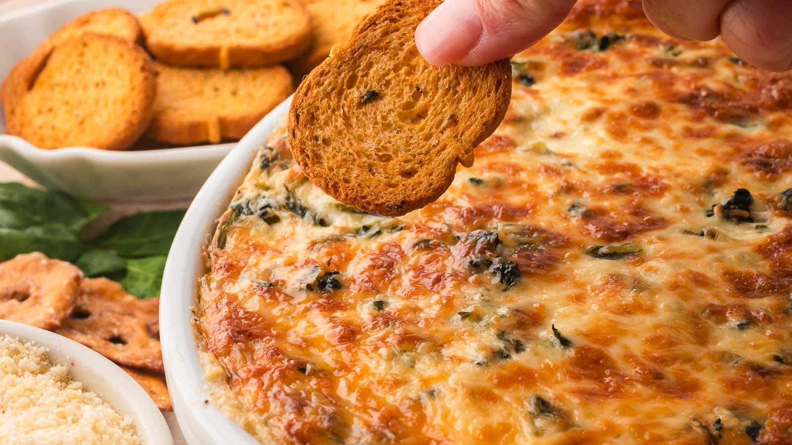 Baked Spinach Artichoke Dip By Tessie's Table.