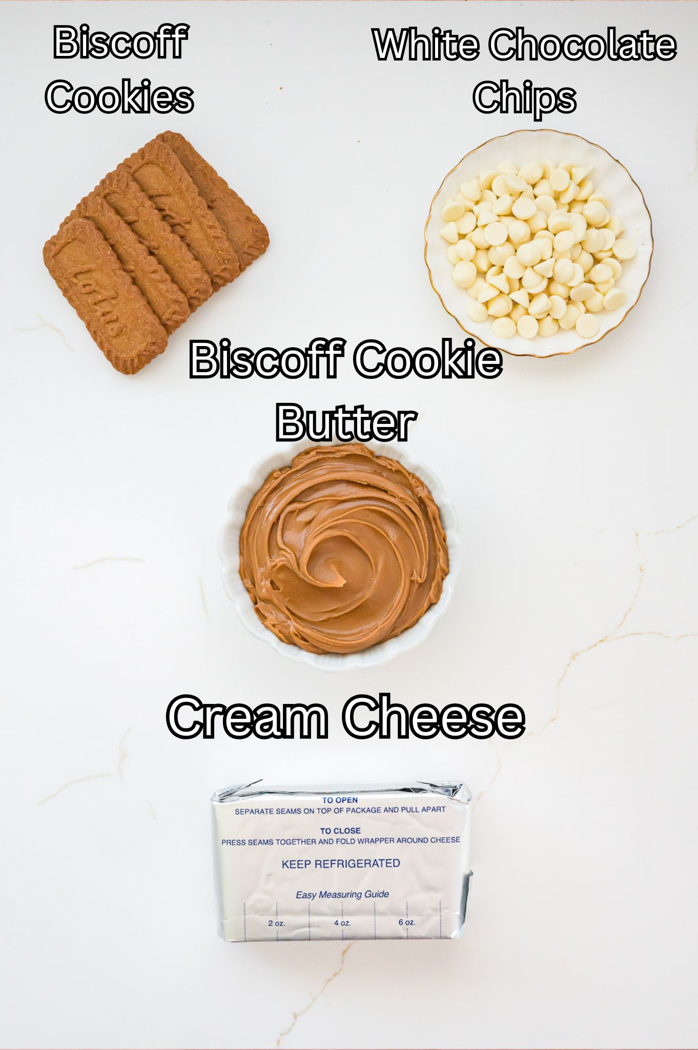 Ingredients for Biscoff Truffles By Tessie's Table.