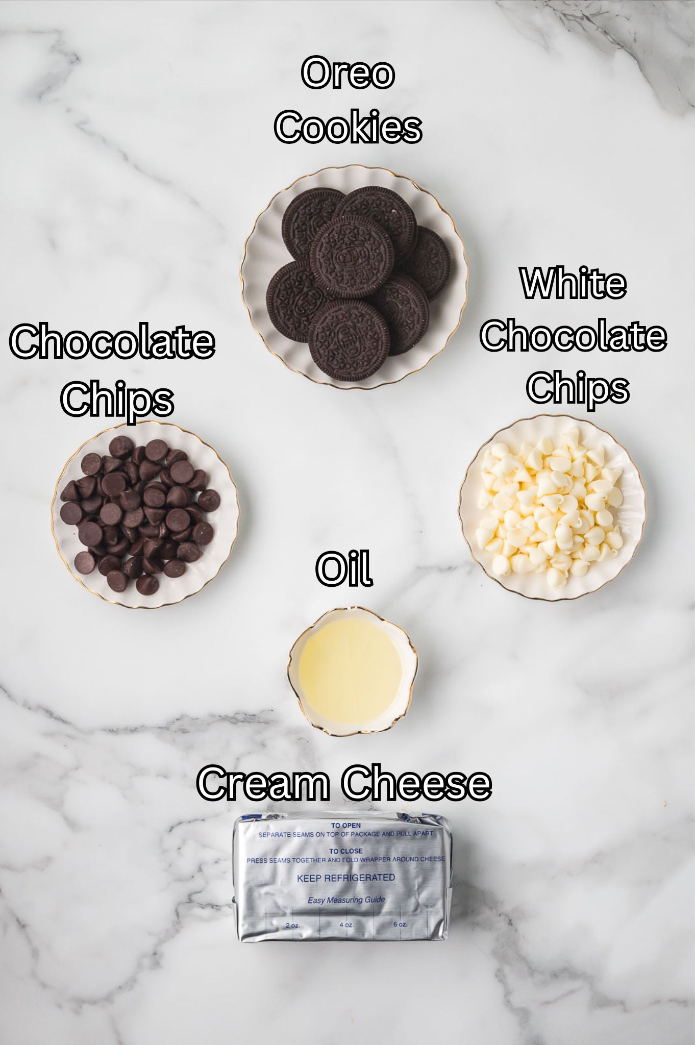 Ingredients for Oreo Truffles By Tessie's Table.