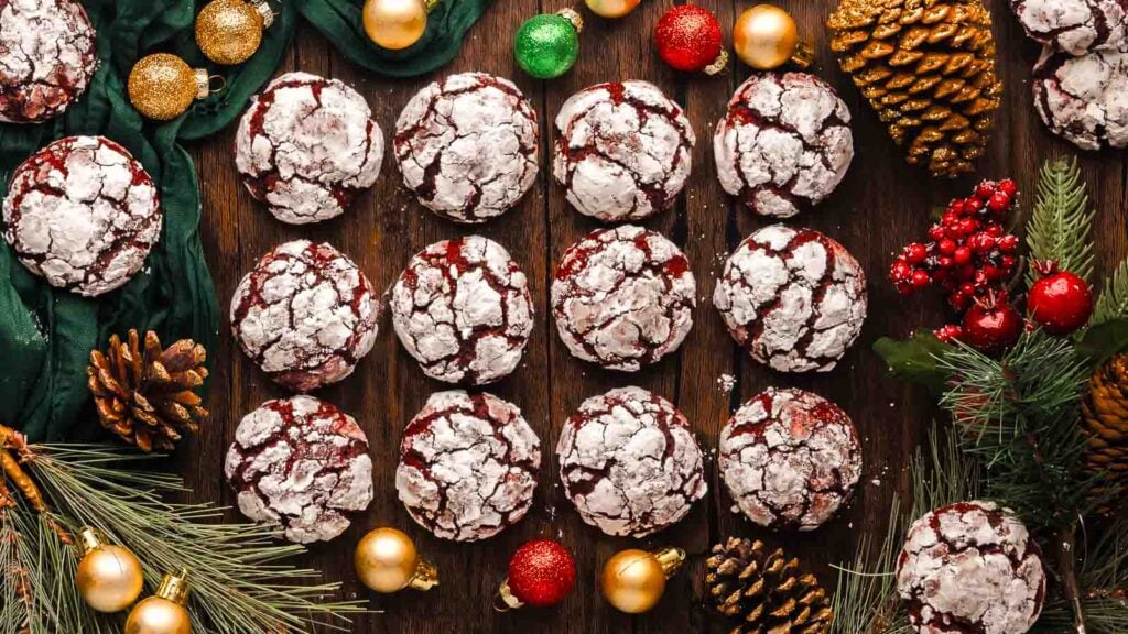 Red Velvet Crinkle Cookies