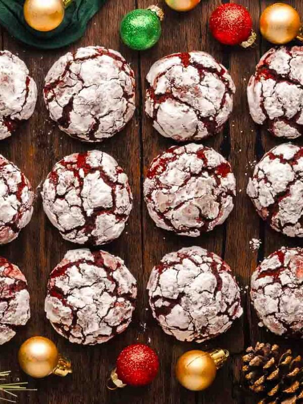 Red Velvet Crinkle Cookies