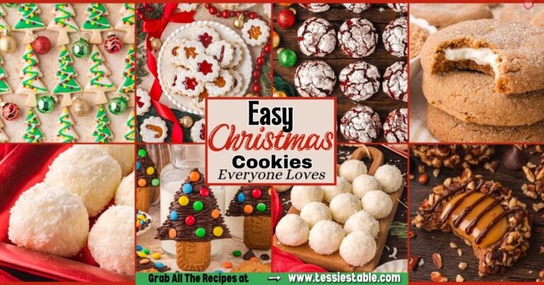 Collage of Christmas Cookies with the text Easy Christmas cookies everyone loves.