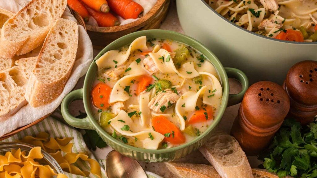 Creamy Chicken Noodle Soup by Tessie’s Table.