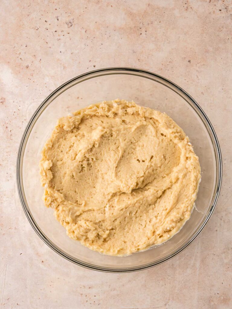 Sour cream and eggs and mixed until smooth.