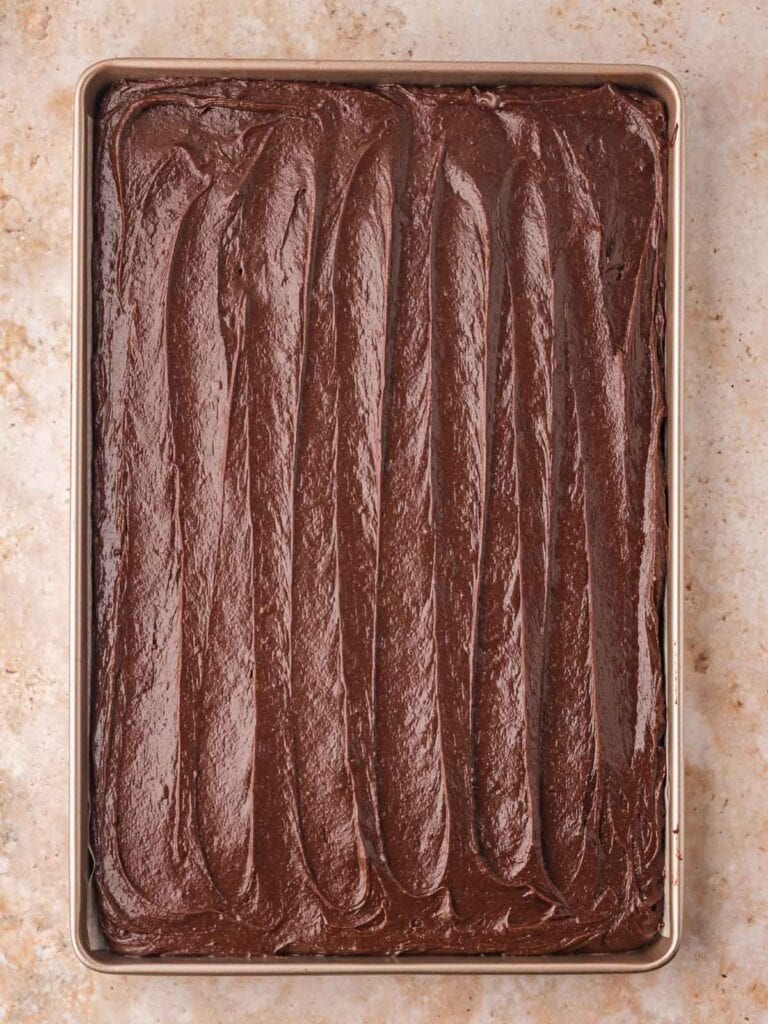 Batter poured into the prepared pan.