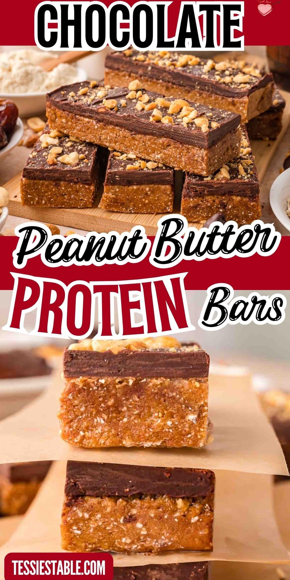 Easy Chocolate Peanut Butter Protein Bars (No Added Sugar)