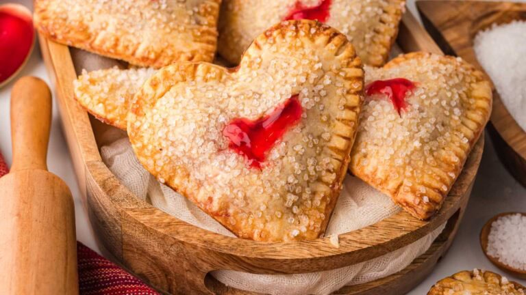 Heart Shaped Cherry Hand Pies by Tessie's Table.