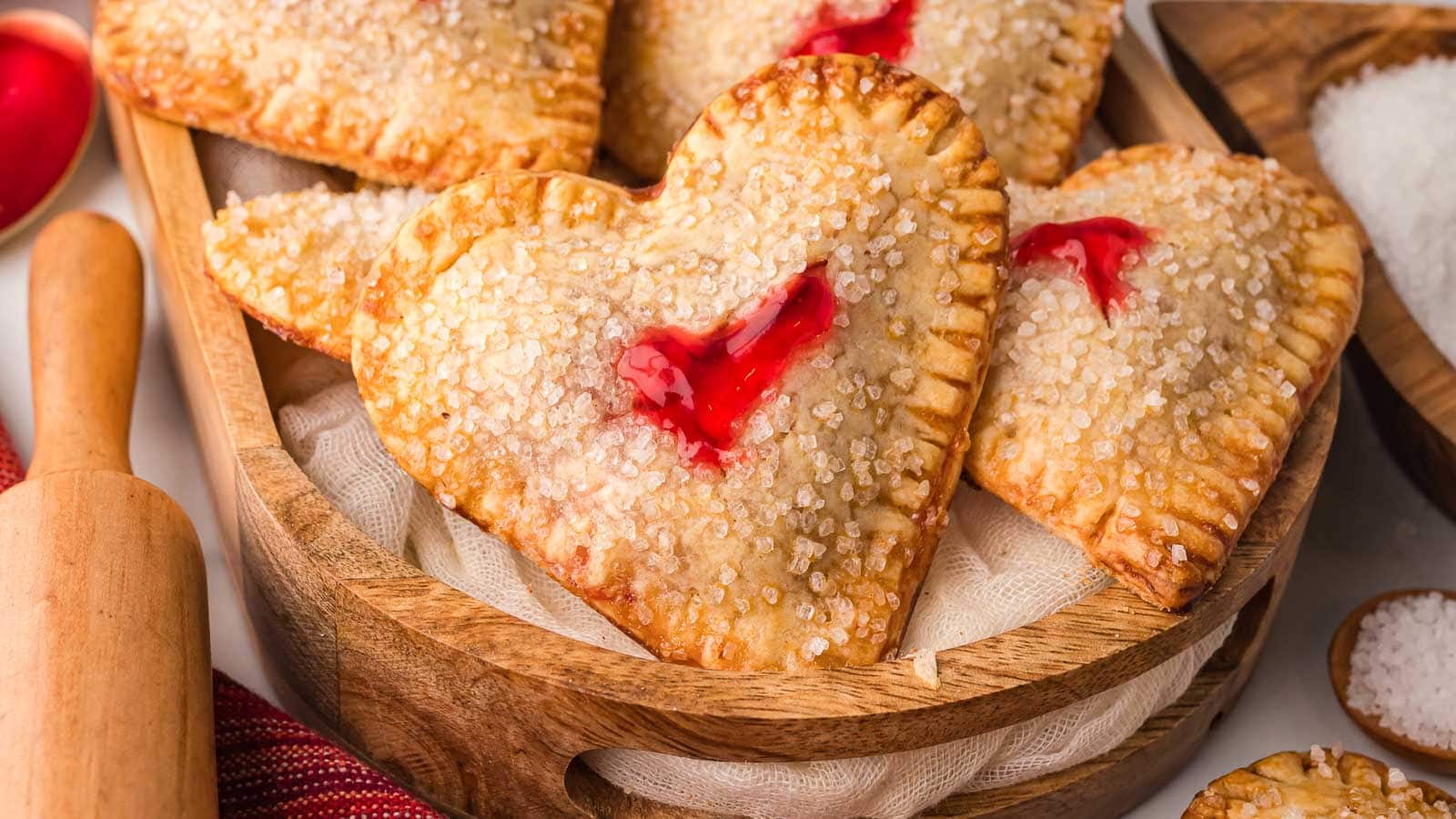 Heart Shaped Cherry Hand Pies by Tessie's Table.