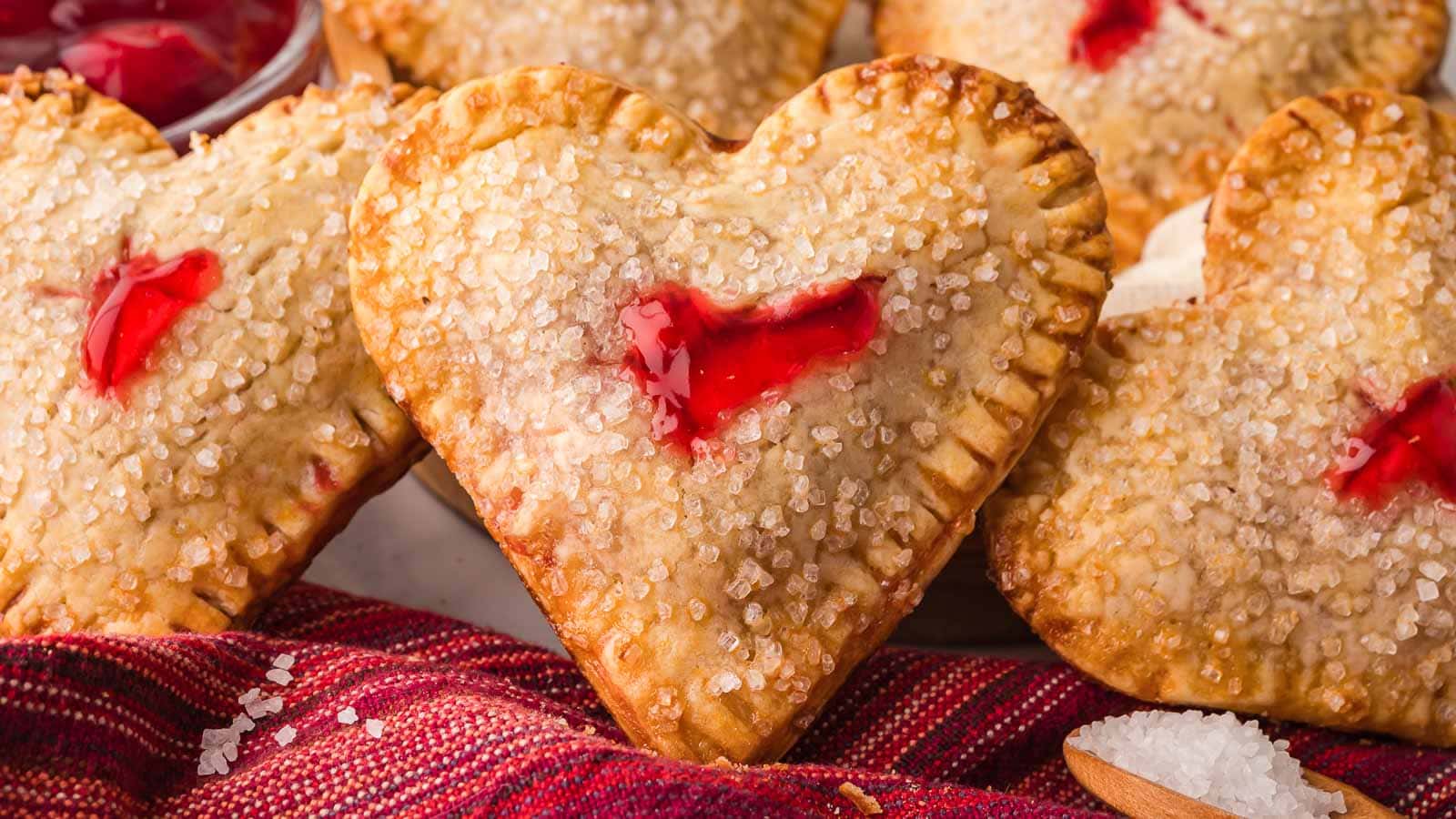 Heart Shaped Cherry Hand Pies by Tessie's Table.