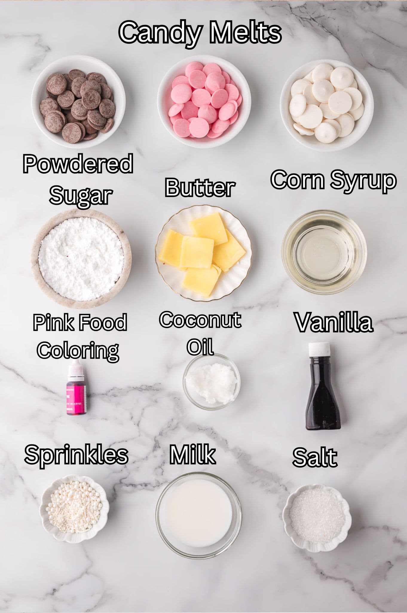 Ingredients for Homemade Filled Chocolates by Tessie's Table.