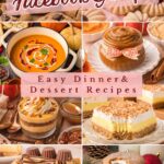 Pinterest pin for my facebook group called easy dinner and dessert recipes