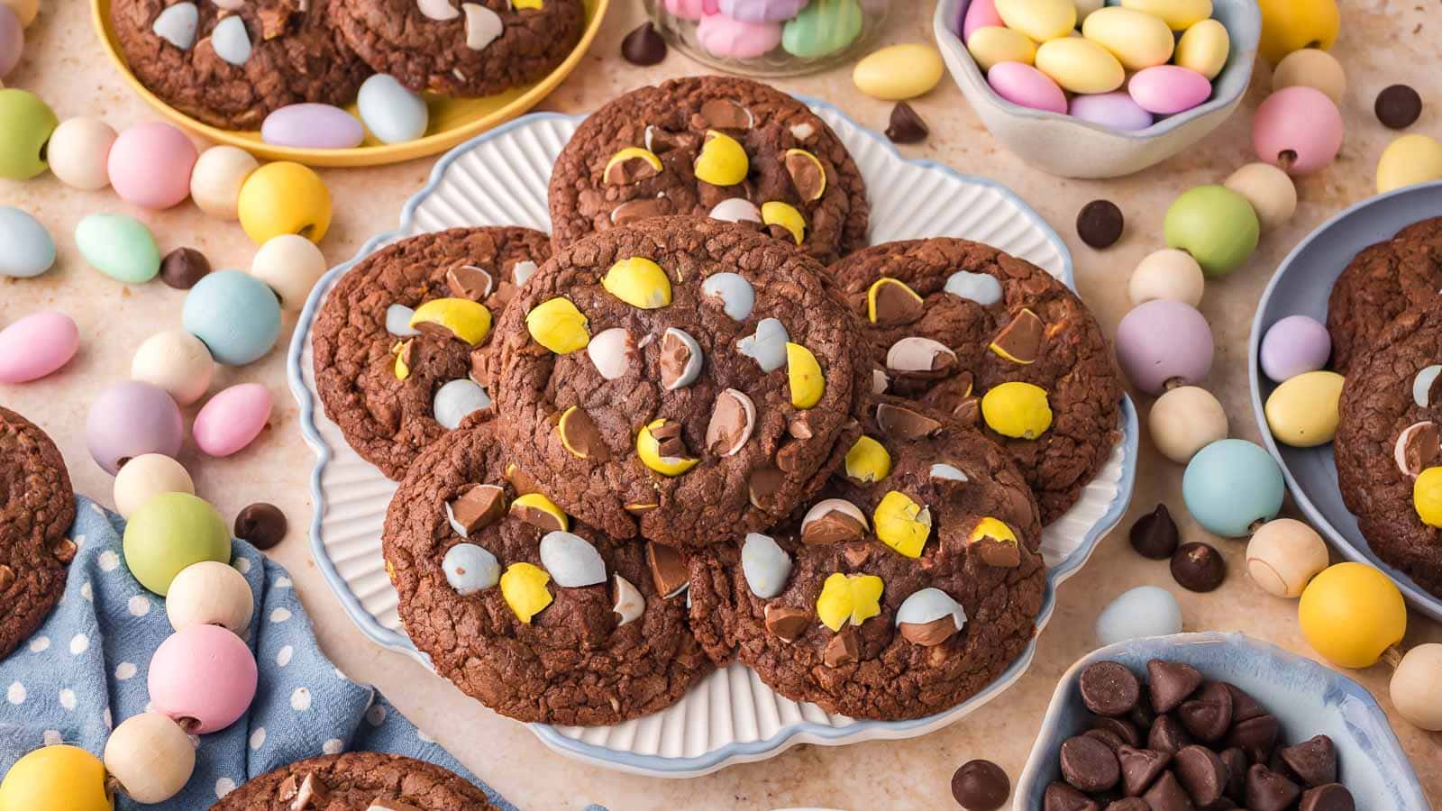 Cadbury Egg Brownie Cookies