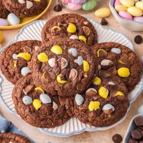 Cadbury Egg Brownie Cookies By Tessie's Table.