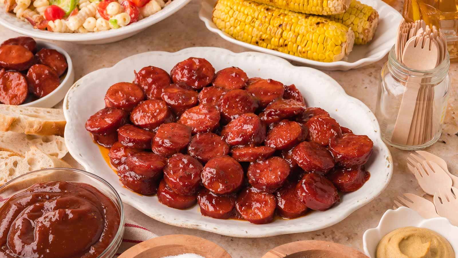 BBQ Sausage Bites By Tessies Table.