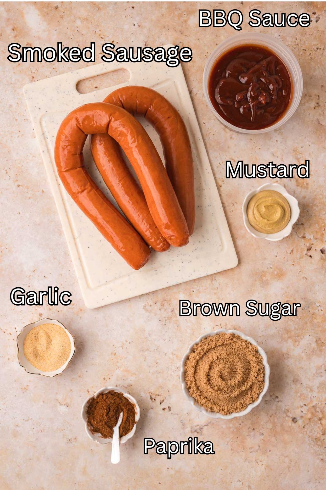 Ingredients for BBQ Sausage Bites By Tessies Table