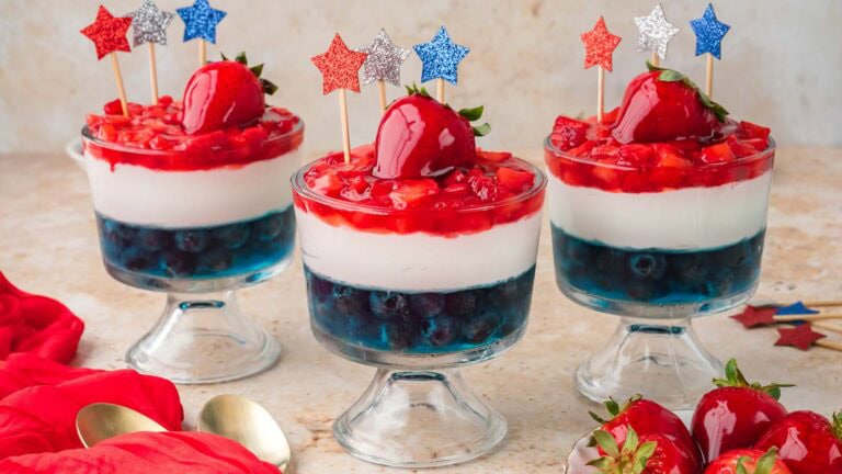 Red White and Blue Dessert Cups By Tessies Table.