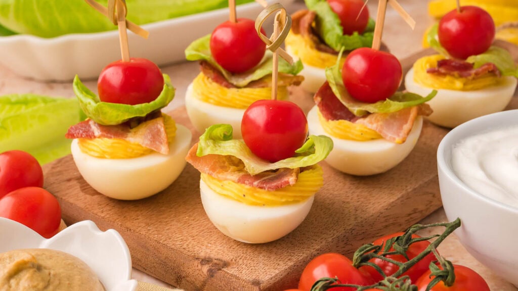 Blt Deviled Eggs By Tessies Table.