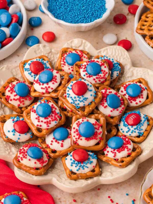 Red White and Blue Pretzel Bites