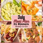 A collage of meals for the monthly meal plan for July 2026
