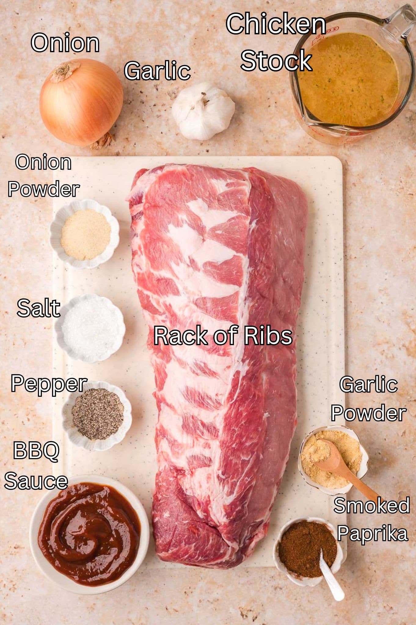 ingredients for Fall of The Bone Oven Bbq Ribs by Tessie's Table