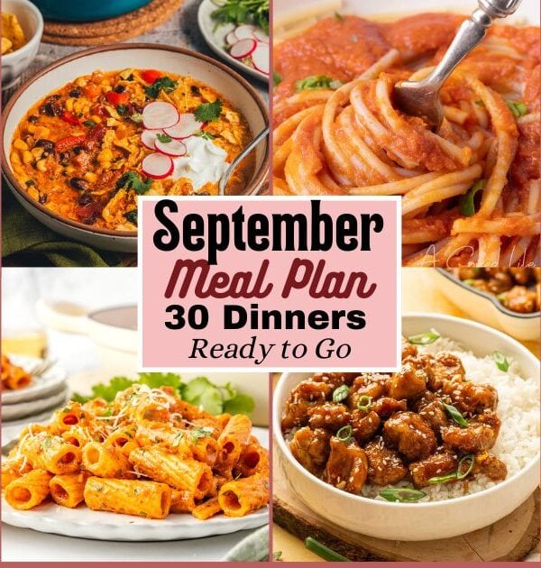 Monthly Meal Plan for September 2026