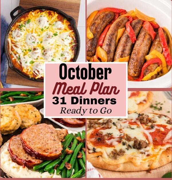 Monthly Meal Plan for October 2026