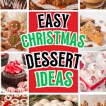 Collage of nine Christmas desserts including Oreo truffles, red velvet truffles, chocolate peppermint cupcakes and butterscotch pecan fudge.