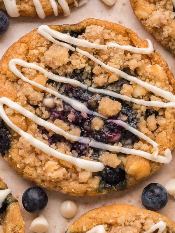 Blueberry Crumble Cookies with White Chocolate