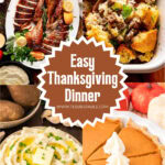 Easy Thanksgiving Dinner Menu recipe roundup Pinterest pin 1 by Tessie's Table.