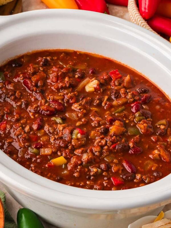 Slow Cooker Turkey Chili with Beans (Easy Crockpot Recipe)